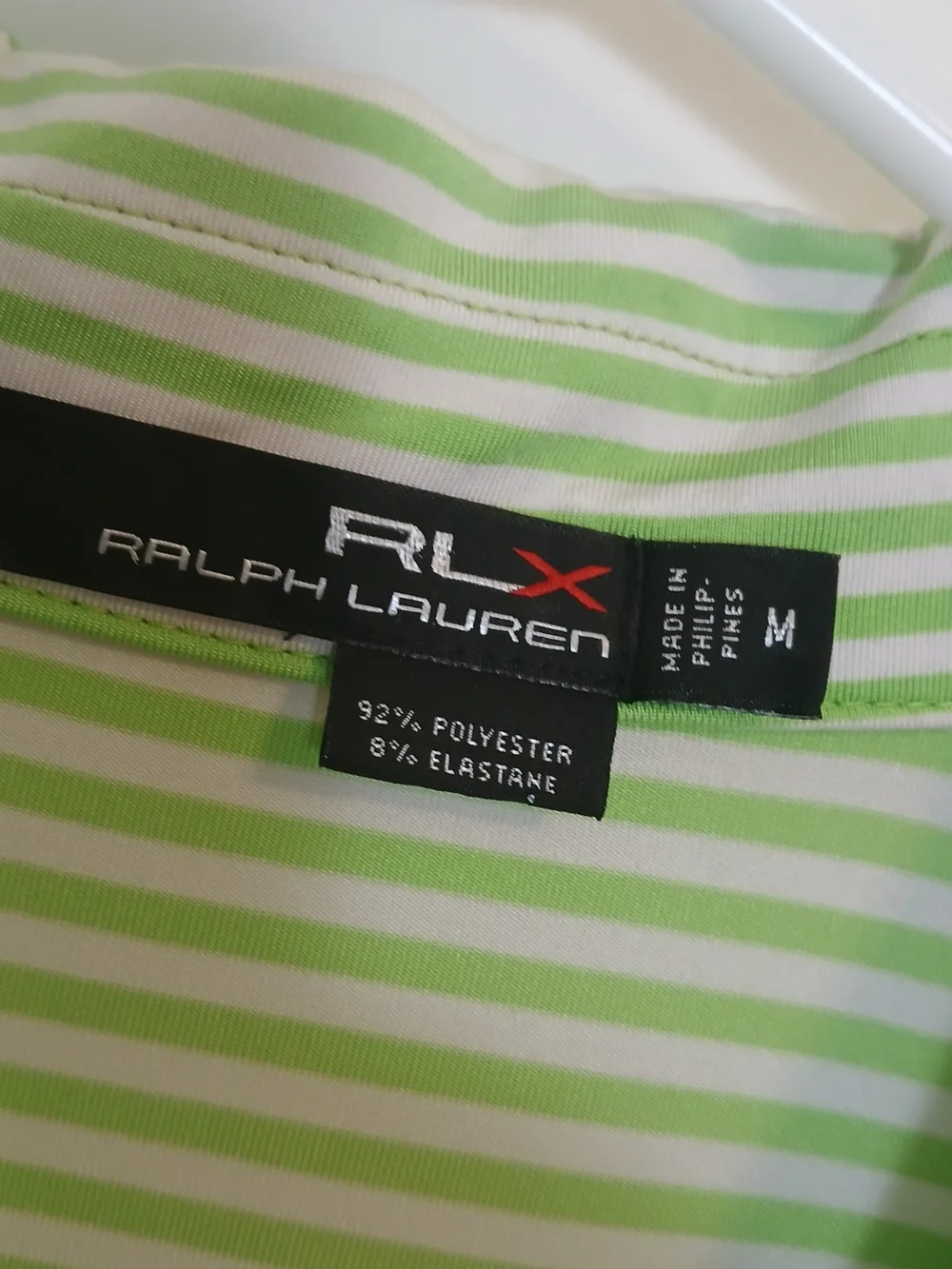 Ralph Lauren Pale Green & White Stripe Golf Polo Shirt